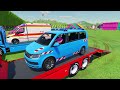 FORD, DACIA, VOLKSWAGEN POLICE CARS & MERCEDES AMBULANCE EMERGENCY CAR TRANSPORTING ! FS22