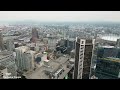 Vancouver city Downtown walking Drone sky travel streets