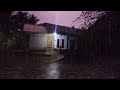 Captivating Rainstorm in a Rural Village: Nighttime Thunder and Lightning
