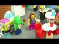 Wave Machine VS Lego City Pier - Pizza Restaurant - Fire Station - Tsunami Dam Breach Experiment