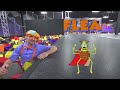 Learn With Blippi at an Indoor Trampoline Park | Learn About Animals That Jump | Blippi Videos