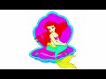 Coloring Ariel the Little Mermaid GIANT Disney Painting Page 🧜‍♀️🧜‍♀️🧜‍♀️ | Painting for kids