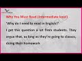 WHY YOU MUST READ ? || Improve Your English || Learn English Through Story Level 1 || Graded Reader