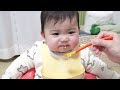 【離乳食中期】初めての納豆☆赤ちゃんの反応に笑いが止まりません。【生後８ヶ月】