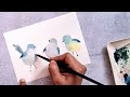 Easy watercolor baby birds painting for beginners. TRICKS INCLUDED.