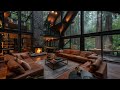 Cozy Spring Day in Cabin Living Room & Soft Jazz🌤️ Relaxing Background Jazz Piano Music for Study