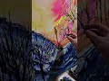 Autumn to Winter Acrylic Sunset Landscape, Timelapse Process | Abstract Original