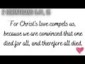 2 Corinthians 5 : 14, 15