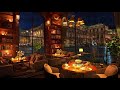 Cozy Jazz Music at Rain Night Coffee Shop with Relaxing Piano Jazz Music for Work, Study & Sleep