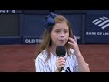 9-Year-Old Sophia Sings for the Yankees sold-out Subway Series!