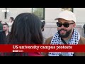 Gaza protests continue on US university campuses | BBC News| BBC News