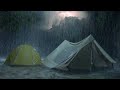 ⚡Terrible Thunderstorm Sounds for Sleeping | Powerful Rain on Tent & Intense Thunder on Stormy Night
