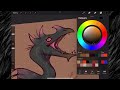 Random Color Dragons-Series// Procreate full process