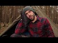 Winter Camping in a Hobbit Tent and a Woodstove