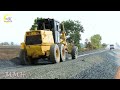Awesome Road Construction Process Step by step Use Technology Of Heavy KOMATSU Grader Mixing Gravel