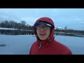 trying to play hockey on a lake