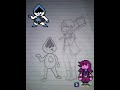 drawing of a Lancer and Susie #thebadguys #deltarune