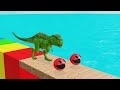 Long Slide Game With Elephant Gorilla Buffalo Hippopotamus Tiger - 3d Animal Game - Funny 3d Animals