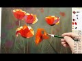 Draw poppies  Oil painting for beginners