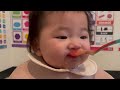 Tiny tastes: Baby Valerie tries pear Baby eating journey from milk to solid #babyvalerie #hungrybaby