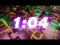 5 Minute NEON CUBES Countdown Timer with music 💚⏳ (4K)