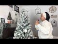 Christmas tree decor part 2)# flocked#Christmas# decorating flocked Christmas tree.