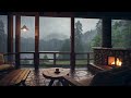 Reading Corner with Rain, Thunderstorm and Crackling Fire for Relaxation and Sleep   Nature Sounds