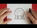 HOW TO DRAW A  SNOW GLOBE CUTE AND EASY