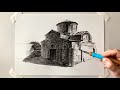 Pen and Ink Drawing | Shading and Drawing Architecture in Perspective | Byzantine Architecture