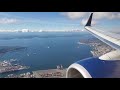 Delta Airlines 737-900ER Scenic Approach and Landing in Seattle