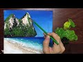 recreating WOW ART painting | Wow Art Island Painting | Easy Acrylic painting of Beach on Island