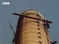 1982: FRED DIBNAH shows HOW to erect a CHIMNEY SCAFFOLD at 200 feet! | Fred | 1980s | BBC Archive