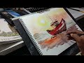 Simple watercolor painting tutorial | Watercolor boat on the beach landscape | Sandip Karmakar