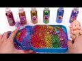 Satisfying Video l How to Make Rainbow Bathtub into Mixing Slime with Baby Bottle Pool Cutting ASMR