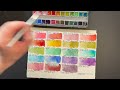 Swatching the brand new HOLBEIN granulating watercolor set - Japan exclusive