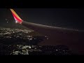 Southwest 737-700 Pushback, Taxi, and Takeoff from Baltimore at Night