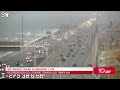 Winds cause waves to crash alongside I-275 in Tampa