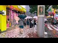 【4k hdr】 3 Hours Rainy day Walk in Shibuya (渋谷) Tokyo Japan | Relaxing Natural City ambience