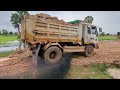 Wow Keep Watching The End | How Bulldozer Get Off from Mini Truck | Dozer Pushing Dump Truck 🚒
