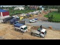 Supper Strong SHANTUI DH17c2 Bulldozer Clearing Trash With Remove Mud & Push Rocks Huge Landfill