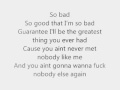 Eminem - So Bad Lyrics On Screen