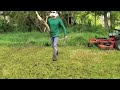 Backyard Transformation Journey: Mowing Overgrown Grass, Lawn Care. Transform your backyard!