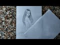 How to draw a girl sitting on the ground step by step. pencil sketch for beginners.