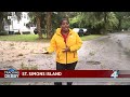 Cleaning up debris, branches on St. Simons Island from Debby