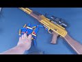 Realistic and cool golden AK47 toy gun | Soft dart shooting toy gun