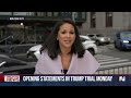 Jurors and alternates seated in Trump trial as man sets himself on fire outside courthouse