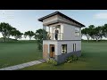 DESIGN of a SMALL and PRETTY house, plans of SMALL TWO-FLOOR houses (3x6 meters)