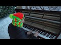 White Christmas Piano Cover outside in the snow