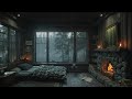Sleep Well After 5 Minutes with Heavy Rain at the Window | Soothing Rain, Fireplace | ASMR Sleep