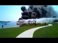 Yacht on fire on St Clair River August 2011 part 1